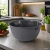 Rührschüssel mit Deckel + Salatseiher Sieb Grau Kunststoff Produktbild-Vorschau 3