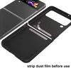 A black silicone phone case for a Samsung Galaxy Z Flip 4 is shown, with the phone partially inserted. Náhled obrázku produktu