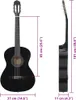 Klassikgitarre für Anfänger Schwarz 4/4 39" Lindenholz Produktbild-Vorschau 10