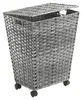 Kobolo Wäschebehälter mit Rollen aus grauem Polyrattan - Produktbild-Vorschau 1