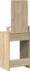A makeup vanity table with a mirror and lights. Voir les images du produit