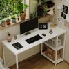BIURKO KOMPUTEROWE STOLIK LOFT BIAŁE NOWOCZESNE Z PÓŁKAMI Podgląd zdjęcia produktu 5