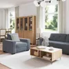 vidaXL Sofa Set 3 stk. Dunkelgrau Samt Produktbild-Vorschau 3