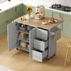 Isola da cucina mobile Merax con piano di lavoro Anteprima dell’immagine prodotto 5