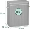 Relaxdays Wäschekorb mit Deckel, 3 Fächer, Bambus, 105 l, Produktbild-Vorschau 4