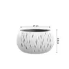 A white, decorative planter with a wavy, cut-out design is shown against a white background. Dimensions are indicated with text and lines. Náhľad obrázku produktu