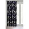 A curtain with a floral pattern hanging in front of a window. Produktbild-Vorschau
