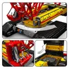 A collage of images showing a large construction crane model, with close-ups of its mechanical parts and tracks. Produktbild-Vorschau