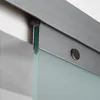 Nahaufnahme Querprofil und Laufschienenblende an einer Glasschiebetür Produktbild-Vorschau