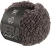 A ball of textured gray-brown yarn with a black label. Produktbild-Vorschau