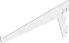 A white metal shelf bracket is shown against a white background. Produktbild-Vorschau
