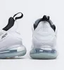 Two views of the back of white Nike Air Max 270 sneakers against a white background. Náhled obrázku produktu