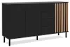 CALICOSY - Buffet 3 portes et 4 Tiroirs Noir et Bois L160 Voir les images du produit 3