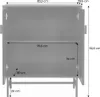 A diagram showing the dimensions of a cabinet. Produktbild-Vorschau