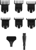 A collection of hair clipper attachments and a cleaning brush. Náhled obrázku produktu
