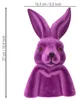 Dekorative Hasenfigur Denkerpose Beflockt Elegante Produktbild-Vorschau 3
