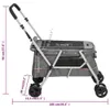 vidaXL Hundewagen Faltbar Grau 100x49x96 cm Leinenstoff Produktbild-Vorschau 5