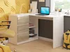 A corner desk setup with a laptop, printer, and office supplies. Anteprima dell’immagine prodotto