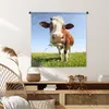 MuchoWow® Wandteppich Wandbehang Kuh - Tiere - Blumen - Produktbild-Vorschau 6