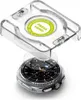 A screen protector and installation jig are shown above a smartwatch. Produktbild-Vorschau