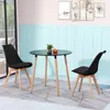 HJ_WeDoo Table de salle à manger ronde noire avec 2 chaises Voir les images du produit 2