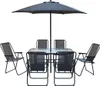 Table et chaises de jardin avec parasol en métal "Convivia" Voir les images du produit 1