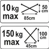 Yato YT-5555, Nerezová ocel, 150 kg, 450 mm, 1000 mm Náhled obrázku produktu 5