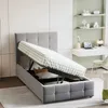 Lit rembourré Merax 90x200 cm avec repose-tête réglable en Voir les images du produit 2
