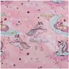 Baumwollstoff Einhorn rosa – Kinderstoff Meterware mit Mond & Sternen. Produktbild-Vorschau