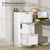 HOMCOM Caisson bureau avec 3 tiroirs et serrures, meuble Voir les images du produit 3