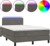 vidaXL Boxspringbett mit Matratze & LED Dunkelgrau 120x200 Produktbild-Vorschau 1