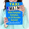 Taxi Mama Metallschild XXL in 28x38 cm in Blau-Gelb zum Produktbild-Vorschau 3