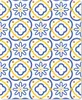 MuchoWow® Mauspad Mousepad Blume - Blau - Gelb - Kacheln - Produktbild-Vorschau 1
