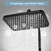 Schwarzes Duschsystem mit Regendusche, 4 Wasserfunktionen, Produktbild-Vorschau 6
