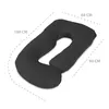 A U-shaped pregnancy pillow with dimensions indicated by dashed lines and text. Produktbild-Vorschau