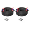 Two coiled black cables with red and blue connectors, and four silver adapters. Produktbild-Vorschau