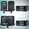 A diagram showing the dimensions of two different sizes of air fryer baskets, with text labels indicating measurements in centimeters and inches. Produktbild-Vorschau
