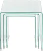 Three clear glass nesting tables are shown from the front against a white background. Náhľad obrázku produktu