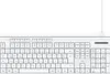 A white wired keyboard on a white background. Anteprima dell’immagine prodotto