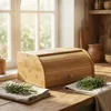 Relaxdays Brotkasten Bambus, Brotkiste mit Rolldeckel, HBT: Produktbild-Vorschau 5