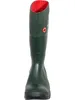 A front view of a green rubber boot with a red interior. Produktbild-Vorschau