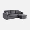 sweeek - 3-Sitzer Ecksofa mit Samtbezug und Schlaffunktion Produktbild-Vorschau 1