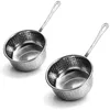 com-four® 2x Stielkasserolle 12 cm – kleiner Topf Edelstahl Produktbild-Vorschau 1