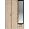 Kleiderschrank - Spanplatte - Nachbildung Eiche und Schwarz Produktbild-Vorschau 4