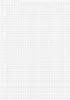 A blank sheet of graph paper with three punched holes on the left side. Produktbild-Vorschau