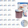 25 bocaux 350 ml couvercle cœur bois bleu à carreaux bocal Voir les images du produit 1