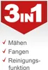 A marketing graphic with the text "3in1" and a list of features with checkmarks. Produktbild-Vorschau