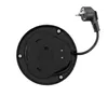The underside of a black electric kettle base with a power cord and plug attached. Náhled obrázku produktu