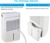 An image showing two drainage options for a dehumidifier, with text explaining each option. Produktbild-Vorschau