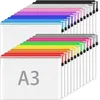 Pochettes de documents format A3, lot de 24, 12 couleurs, Voir les images du produit 1